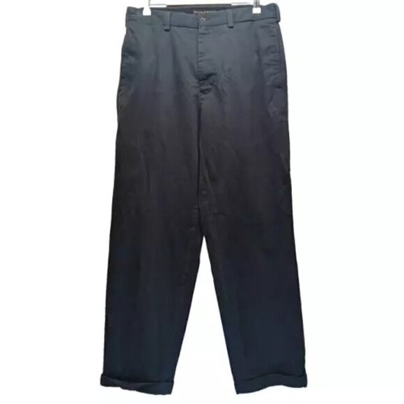 Banana Republic Men's Sz 33x30 Emerson Straight Flat Front Gray Navy Chino Pants - Picture 1 of 12